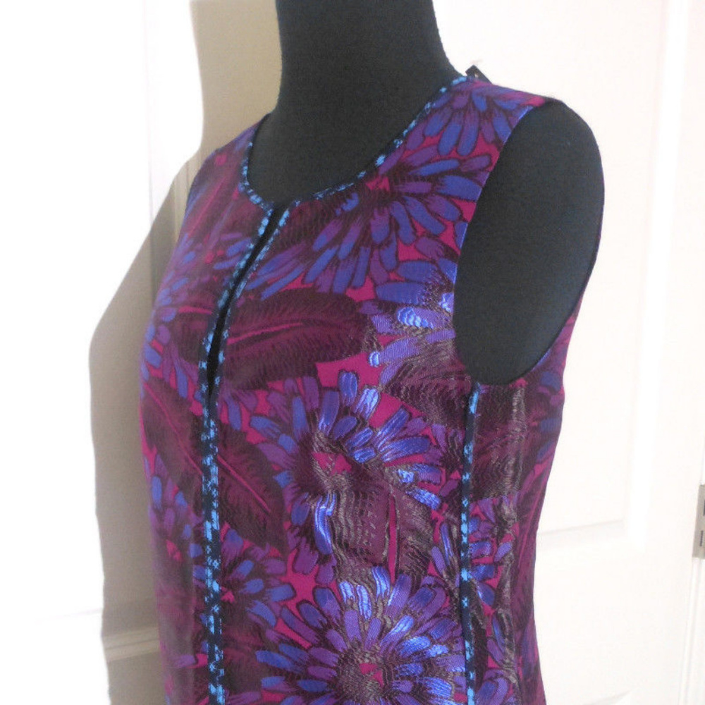 J CREW NWT Sleeveless Jacquard Shift Dress in Midnight Floral - Picture 5 of 9